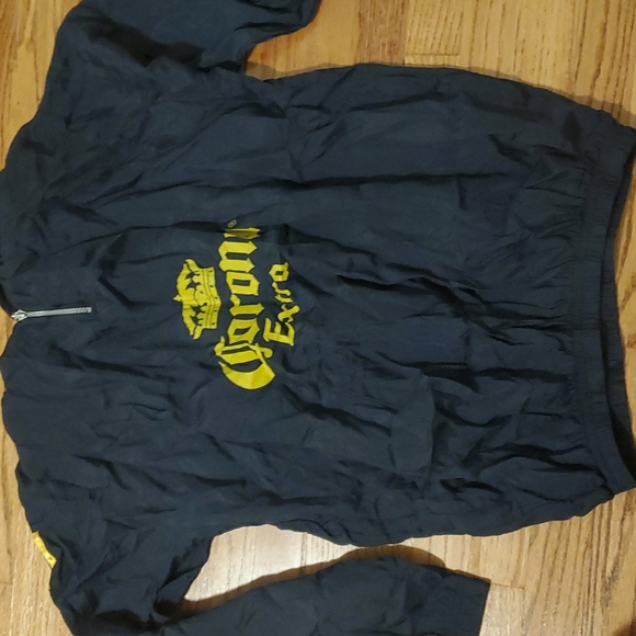 Corona Extra Navy Blue 1/4 Zip Pullover Hoodie Windbreaker Jacket L/XL - Picture 1 of 3